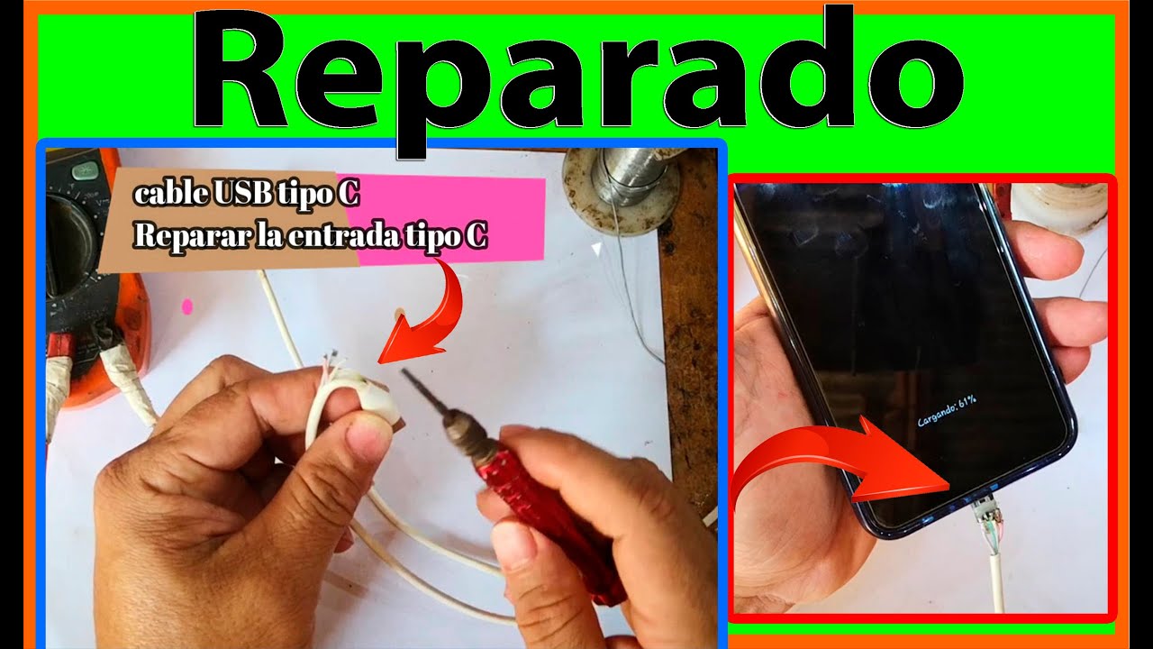 💥REPARAR cable USB TIPO C  la entrada tipo C⚡ 