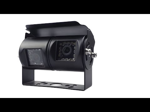 Подвійна камера заднього виду для вантажівки 24 ІЧ світлодіода нічний режим AHD 720P Чорний, відео 1