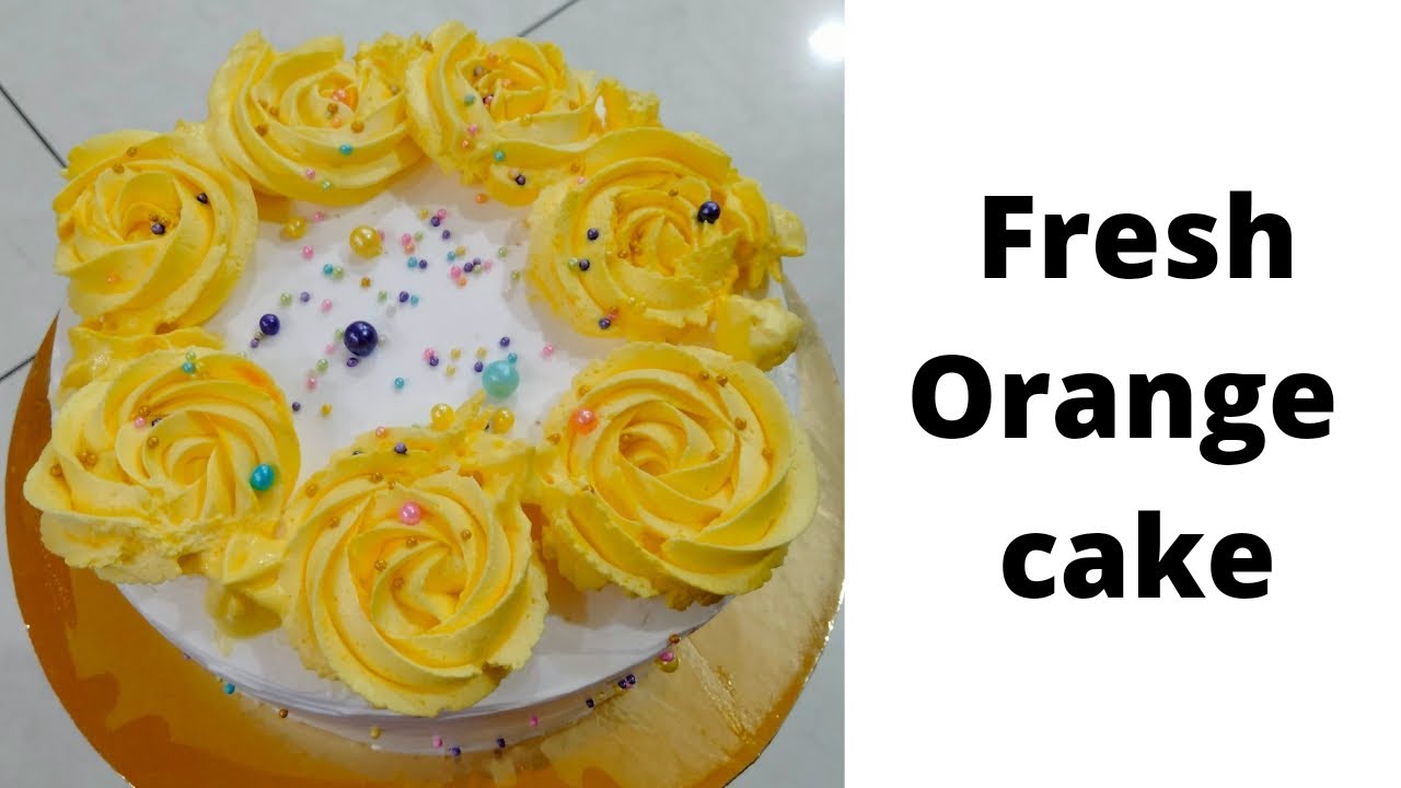 Fresh orange cake with natural flavour and without orange crush or essence and with orange sponge