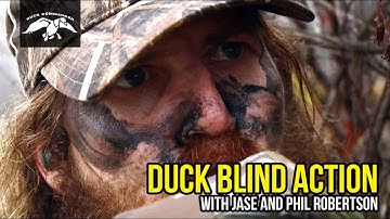 Duck Blind ACTION with Jase and Phil Robertson