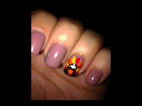 Thanksgiving Turkey Nail Art for Short Nails - Essie Lady ...
