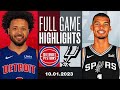 San Antonio Spurs Vs Detroit Pistons Full Game Highlights Jan 10 2024 NBA Season