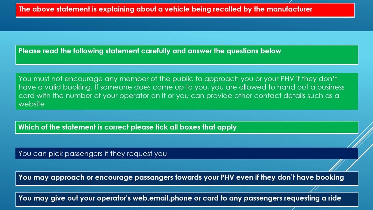 SERU TFL  Example of Correct statement example