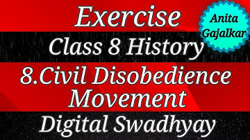 Exercise Class 8 History 8. Civil disobedience movement । exercise 8th history 8 । std 8 history 8