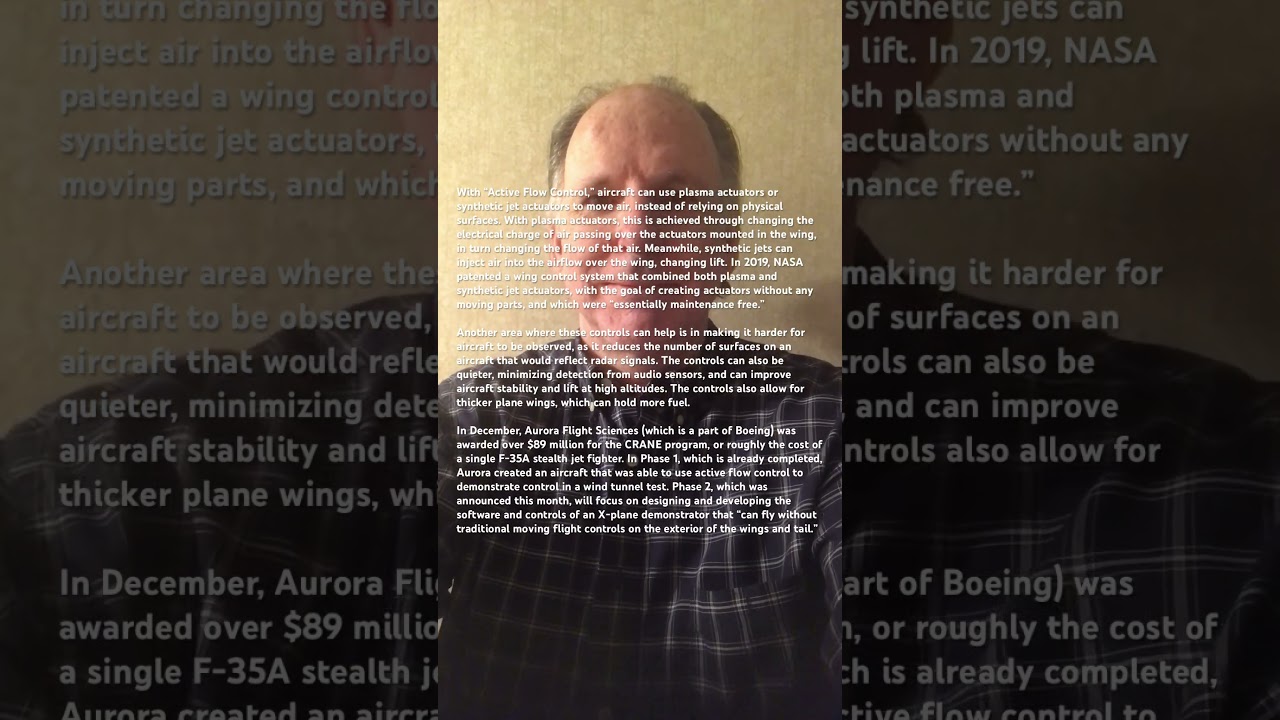 Active flow control on aircraft using Plasma actuators. I got this from Duck Duck Go search engine.