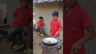 2 brother Cook food , Rural life little chef #cooking #recipe #littlechef #shorts  #youtubecreate