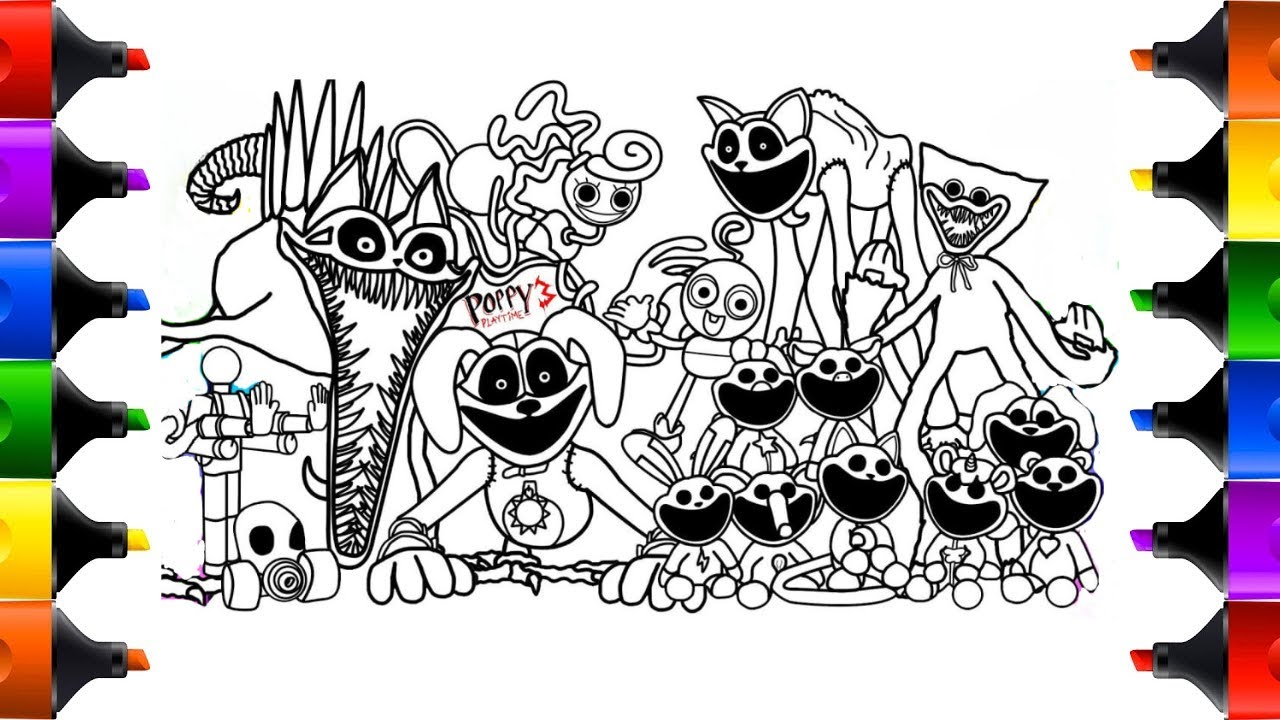 POPPY PLAYTIME Chapter 3 Coloring Pages / How to Color All Main Bosses ...