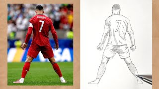 How To Draw Cristiano Ronaldo Back Pose Full Body Easy Pencil Drawing