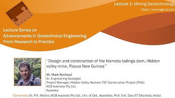 AGERP 2020: L1 (Mining Geotechnology) | Mr. Mark Rynhoud