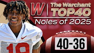 FSU Football Top 40 Players of 2025 | Warchant Top 40: 40-36 | Florida State Football | Warchant TV