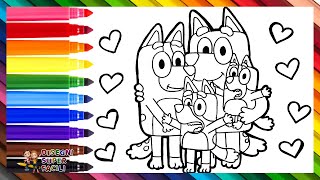 Disegnare e Colorare Bluey e la Sua Famiglia ❤ Disegni per Bambini
