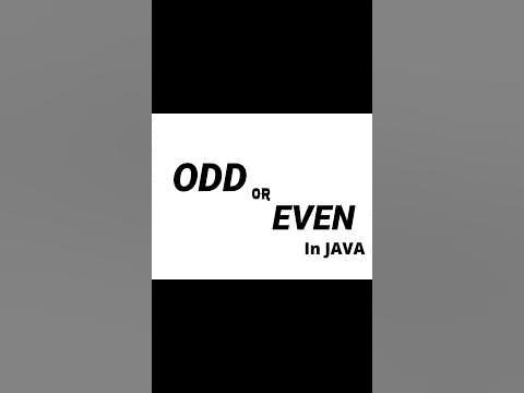 Odd or even in Java (English)#interview #java #odd #even#shorts - YouTube