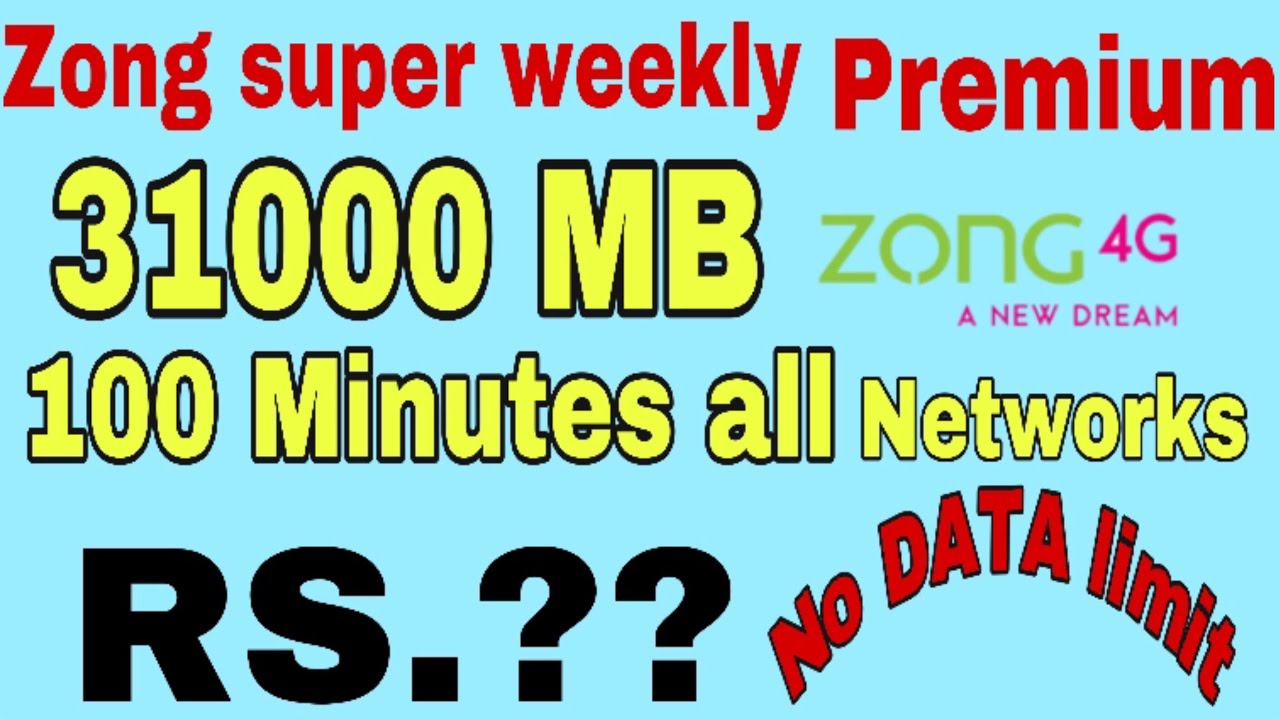 Zong super weekly premium 30 GB| Zong weekly internet package