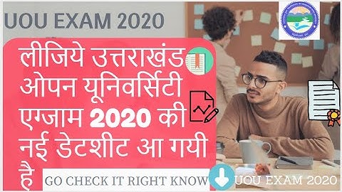 uou exam date sheet 2020 |uttarakhand open university exam date sheet 2020|uou exam summer 2019 -20
