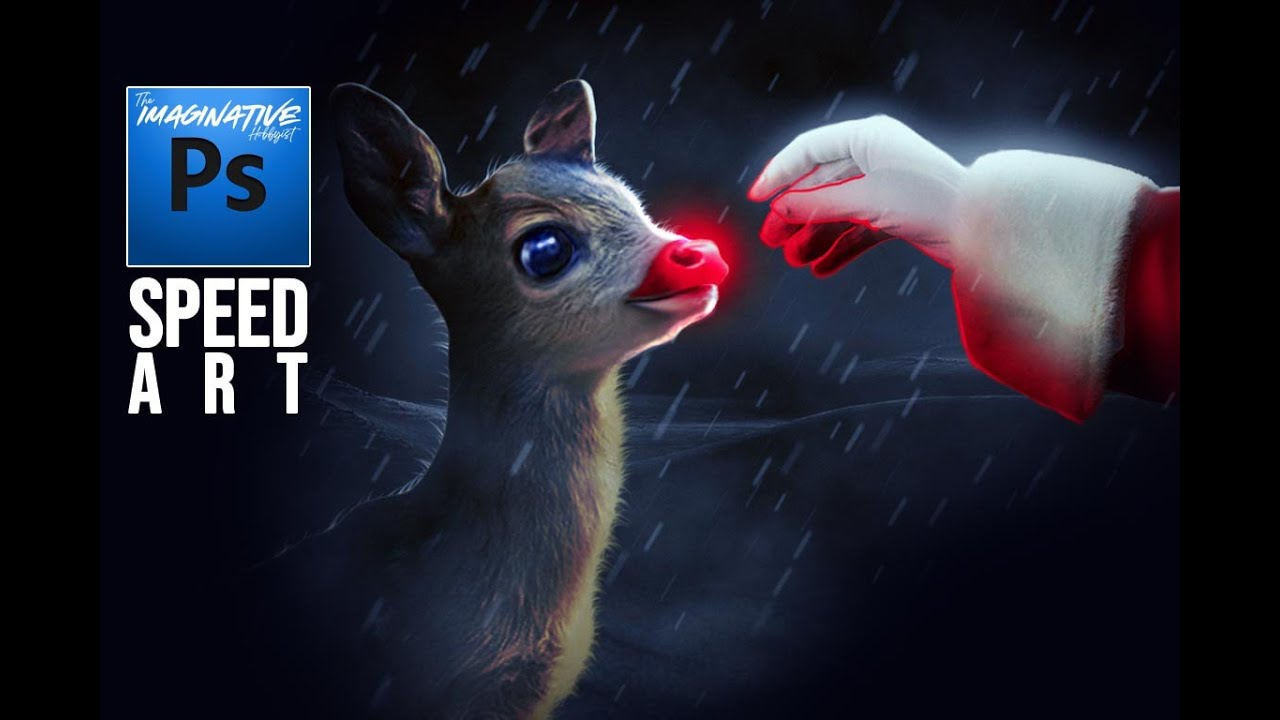 Rudolph! | SPEED ART #SpeedArt #Photoshop #TheImaginativeHobbyist - YouTube