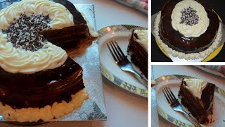 Eggless chocolate truffle cake with cream cheese frosting