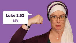Memorize Luke 2:52 ESV with Motions & Pictures (Bible Drill Blue Cycle)