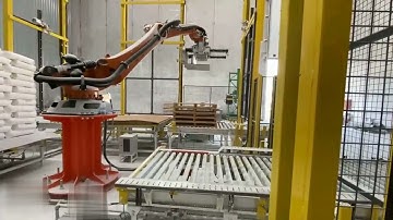 5-End of line palletizing line for big bags mineral materials