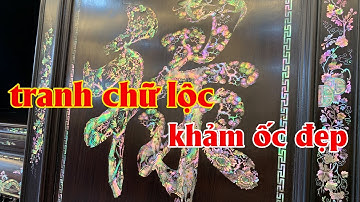 Bức Tranh Chữ Lộc Khảm Ốc Sinagpore Đỏ Lửa - Hàng Cao Cấp - Đồ Gỗ Mai Toàn