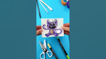 Paper Crafts with CatNap & Anxiety Transformation 💜#catnap #insideout #insideout2 #smilingcritters