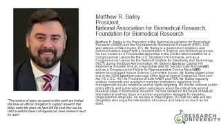 Matthew Bailey - Animal Research and the Future Impact of Science in the U.S.