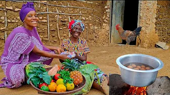 African Village Mom Cooks🔥 With Grandma🧓Delicious Traditional Village Food Over Open Fire