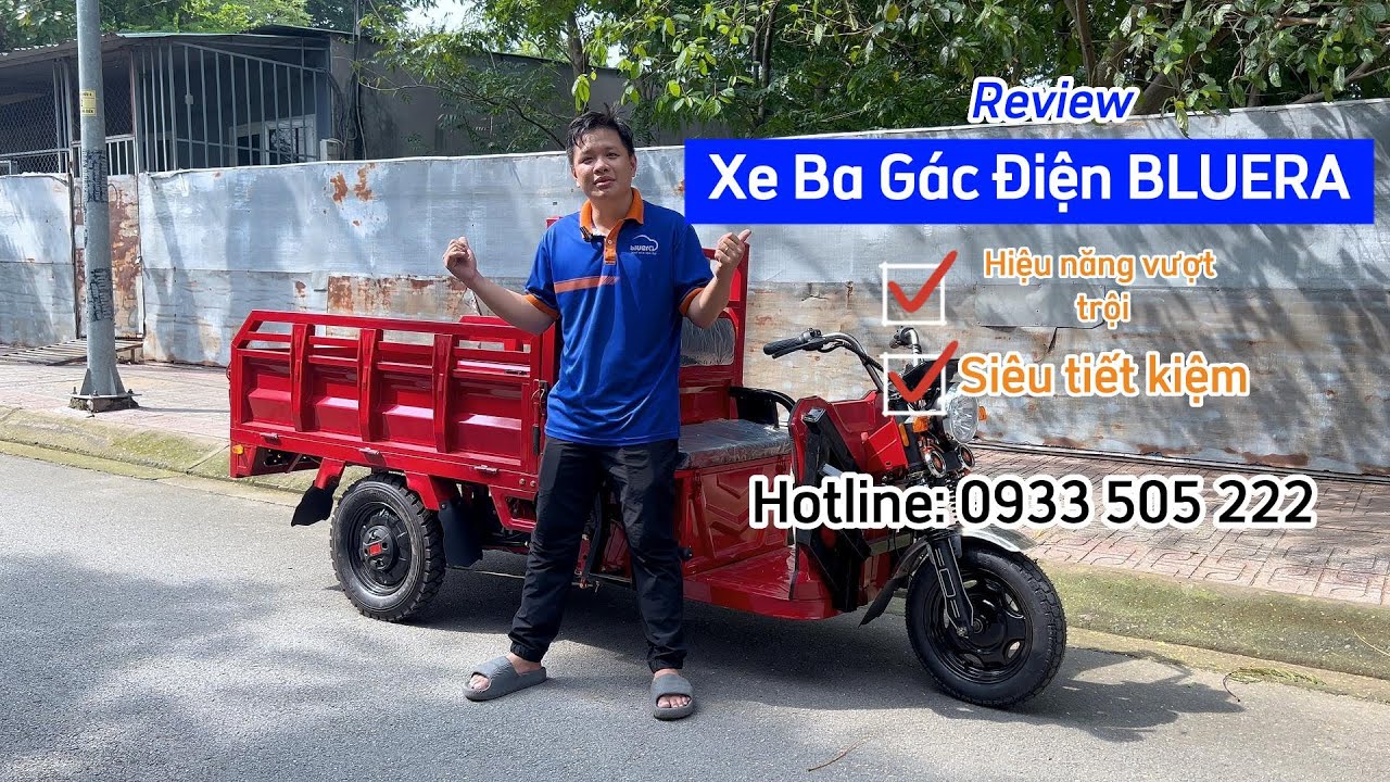 Xe 3 Gác Điện Chở Hàng Bluera 2024