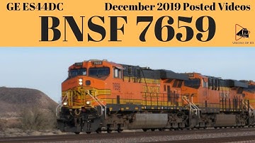 BNSF Intermodal Train Westbound Colorful Containers Lead By BNSF 7659 ES44DC