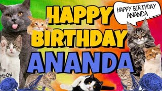 Happy Birthday Ananda! Crazy Cats Say Happy Birthday Ananda (Very Funny)