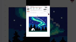 Satisfying Pixel Art Timelapse 🌌 | Aurora Borealis & Cozy Cabin (100% Complete)