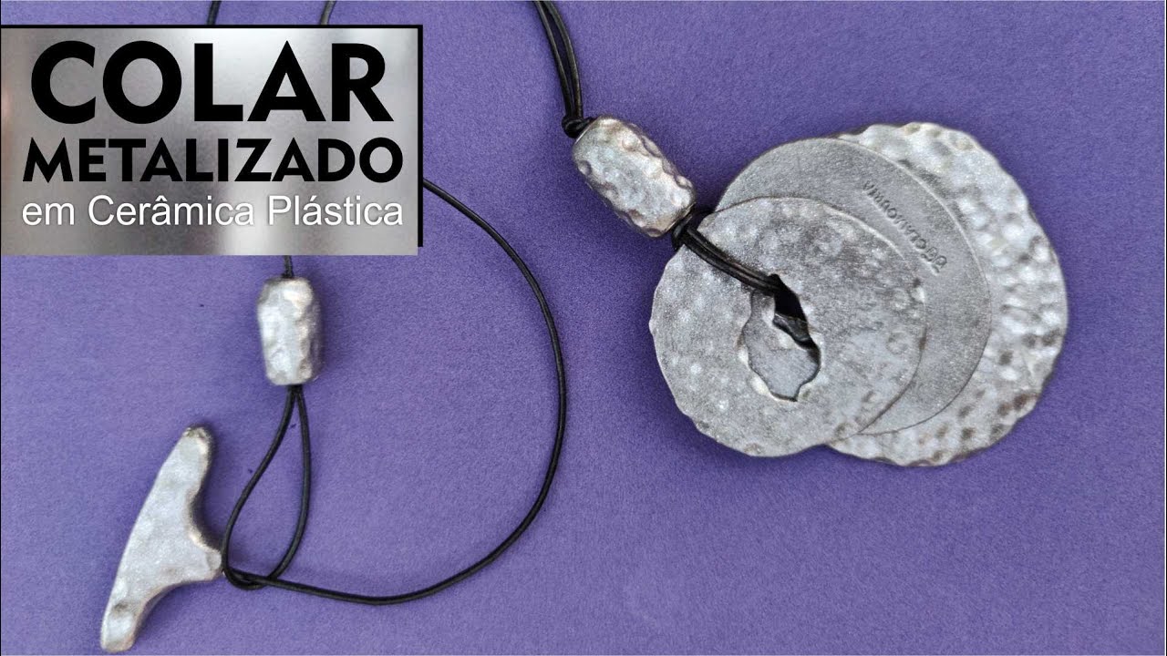 Passo a passo - Colar Metalizado Triplo em Cerâmica Plástica / Polymer Clay