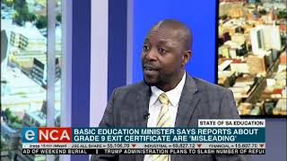 Basic Education department says reports that pupils can leave school in Grade 9 are misleading