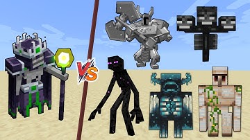 Nameless One (Minecraft Dungeons) vs Minecraft bosses - Nameless King vs Warden, Mutant Enderman