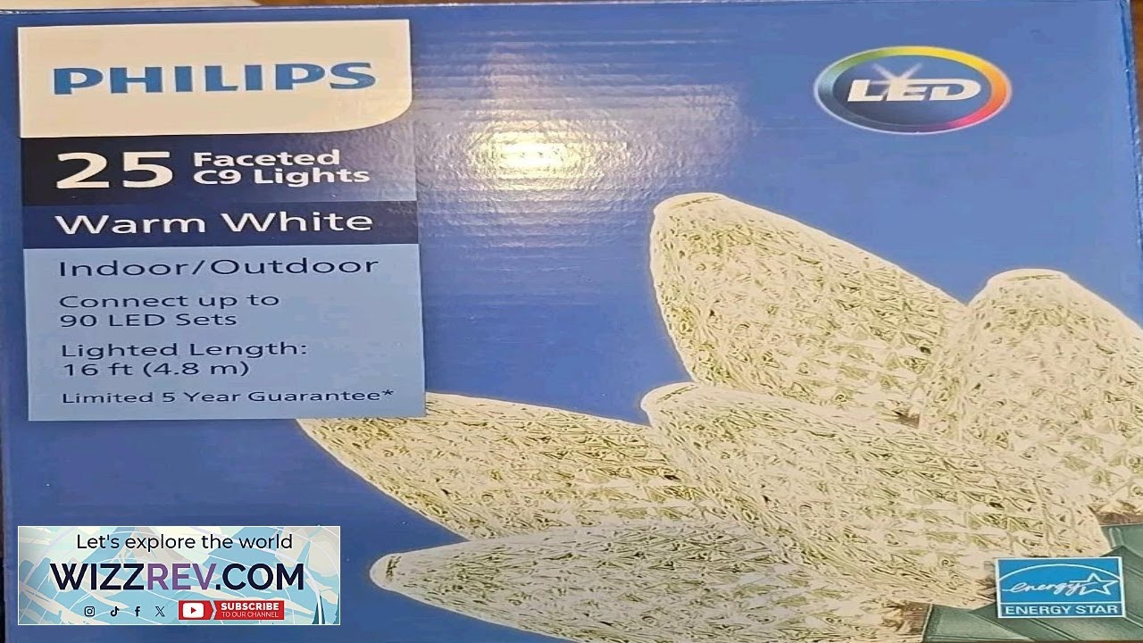Philips 25 Faceted C9 String Lights Warm White LED Christmas Indoor Outdoor NEW