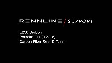 Rennline E236 991.1 Carrera Carbon Fiber Diffuser Install