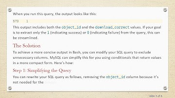 Effectively Shrinking SQL Query Output in Bash