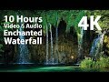 4k u10 hours  enchanted waterfall  mindfulness ambience relaxing meditation nature