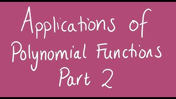 Applications of Polynomials - Part 2 | Unit 1 and 2 VCE Maths Methods