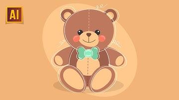 HOW TO DRAW A CUTE TEDDY BEAR? ADOBE ILLUSTRATOR TUTORIAL.