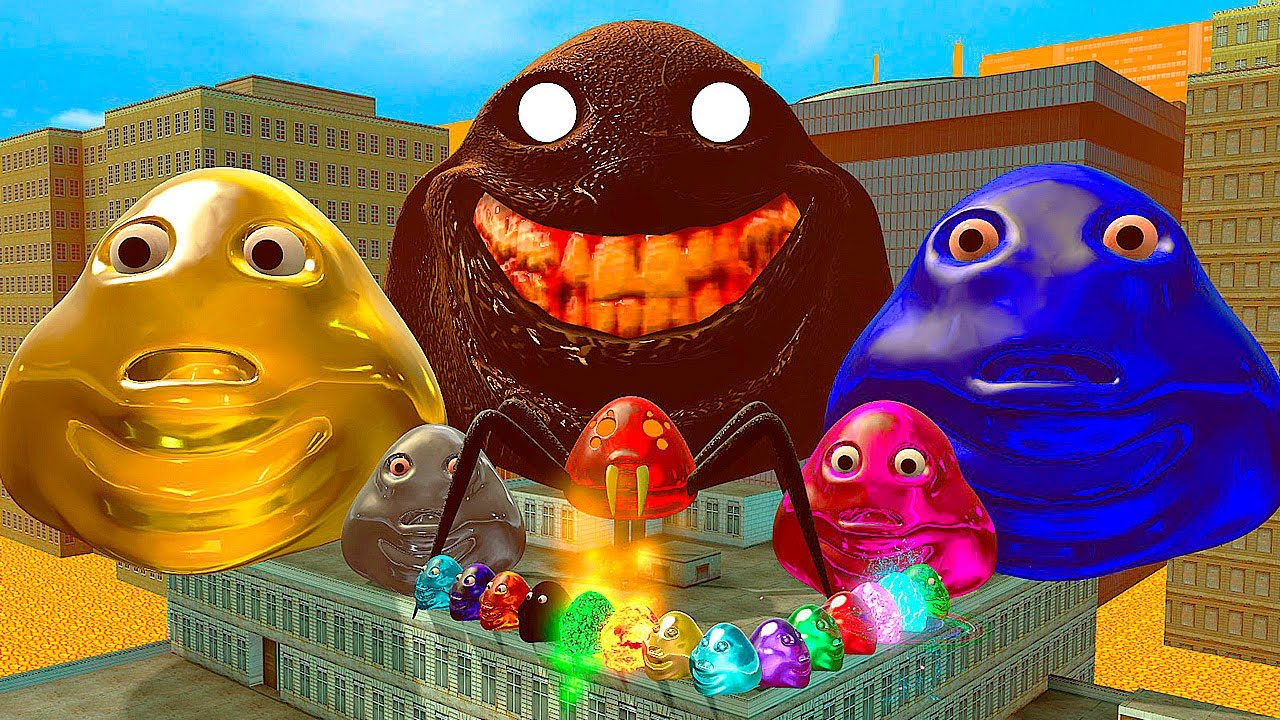 🔥 BIG CITY LAVA ALL POU SPIDER BOU'S EXE REVENGE FAMILY SPARTAN KICKING in Garry's Mod !