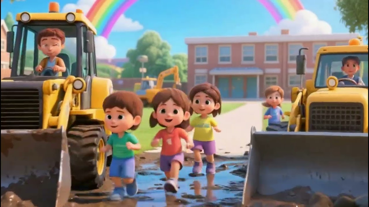 Build, Rescue, Repeat! 🚜 Kids Song + Construction Vehicles in Mud Adventure