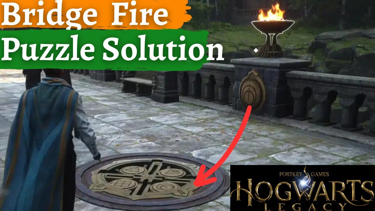 How do you solve the brazier puzzle on the bridge in Hogwarts Legacy?