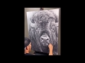 Creating tatanka charcoal art