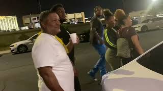 King Yella & Stacy Brookshire aka crip Mac dad seen outside with the guys at club wet in Las Vegas