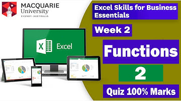Excel Skills for Business Essentials, Week 2 | Functions Quiz 2 | Solution | Get 100% Grades