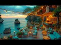 Relaxing jazz instrumental music at seaside cafe ambience  positive morning jazz  ocean sounds
