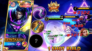 WTF DAMAGE!!! | Top Global Alucard New 1 Hit Build and Emblem Set ! Alucard best build 2023 !|mlbb