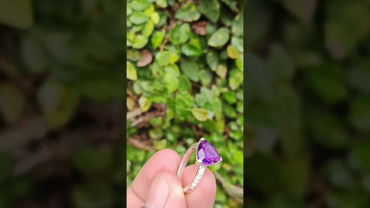 amethyst parpel ring silver microsetting