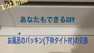 あなたもできるDIY お風呂のパッキン(下枠タイト材)の交換　1分動画
