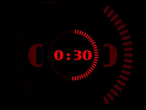 SILENT - 1 Minute Countdown with Progress Visualizer - Radial Red. 60 Seconds
